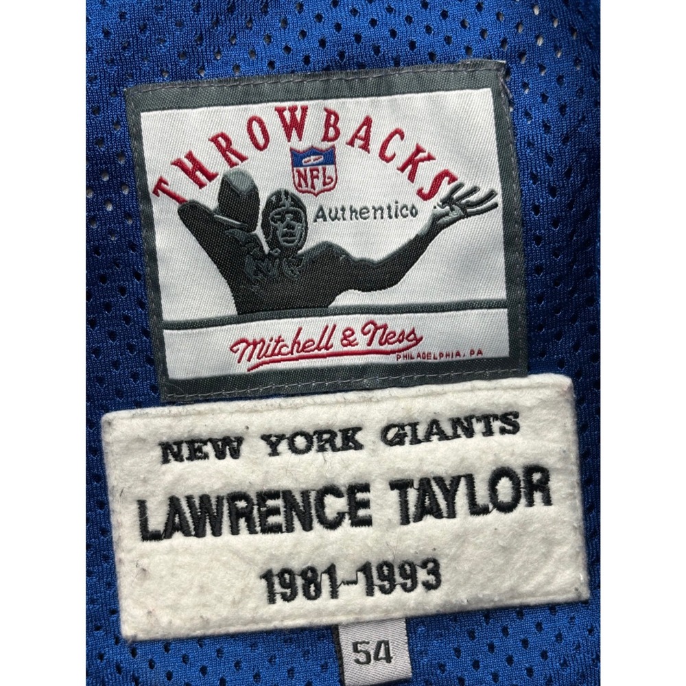Mitchell & Ness New York Giants Lawrence Taylor 56 Throwback Jersey Blue 54 3XL - Picture 5 of 8